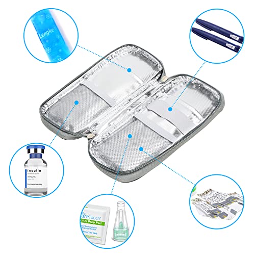 Youshares Insulin Cooler Travel Case - Diabetic Insulated Organizer Portable Cooling Bag For Insulin Pen And Medication Diabetic Supplies With 2 Tsa Approved Ice Pack (Pattern Green) #TOP5