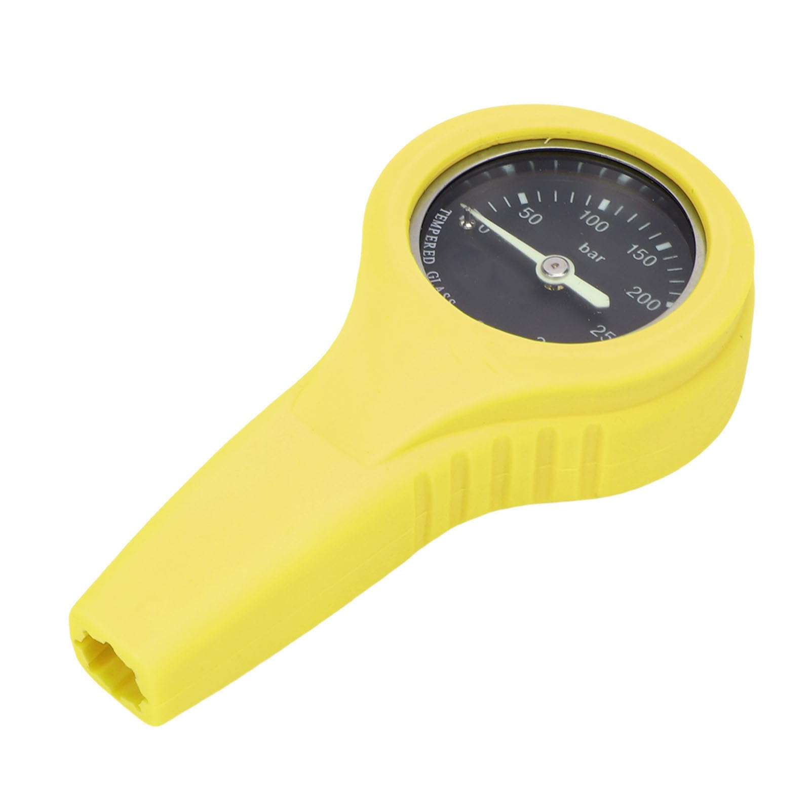 Medidor de Presión de Buceo de Metal Duradero |Medidor Luminoso BCD Compacto con Esfera Blanca y Negra, Herramienta de Prueba Sumergible Fácil de Transportar para Buceo (YELLOW)