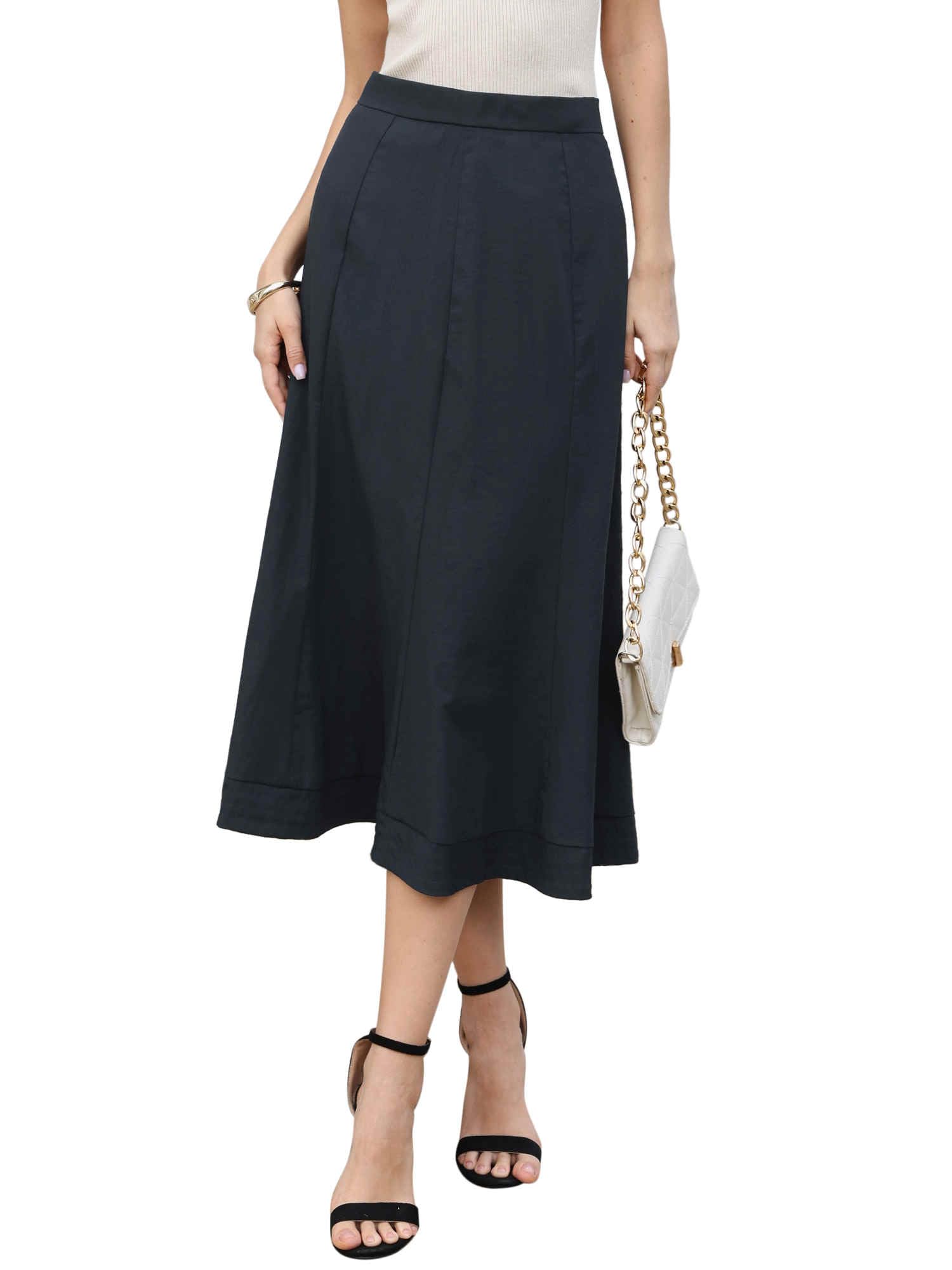 Allegra K Work Skirt for Womens Dressy Casual High Waist A-Line Midi Skirts
