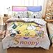 Proxiceen Snoopy zestaw pościeli, poszewka na kołdrę i poduszkę, druk cyfrowy, pościel z mikrofibry na 4 pory roku (A3,230 x 260 cm + 2 x 80 x 80 cm)