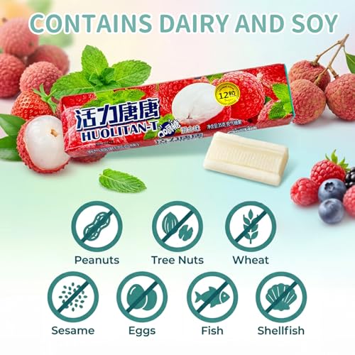 Dulces masticables sabor lychee y menta, pack 20 miniatura 5