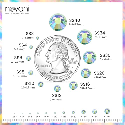 Image of Rhinestones Crystals Rhinestones for Crafts Nail rhinestones Glass Flatback Nail Gems and Rhinestones for Nails Art Makeup Bags Shoes Decoration DIY(SS10,1440pcs,Light Green AB)