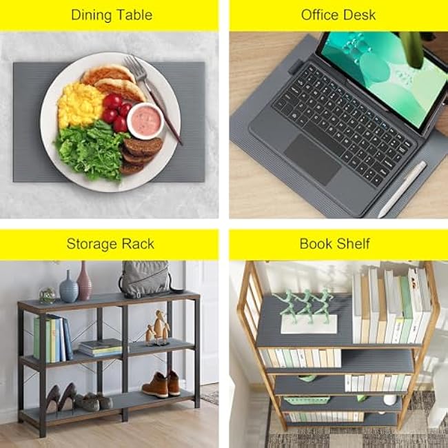 Shelf Liner 11.8 Inches x 9.8 FT Non-Slip Cabinet Liner, Easy to Cut and Install, Washable Oil-Proof and Protective Surface for Kitchen Cabinet,Drawer,Shelves,Refrigerator,Storage,Desks,Gray