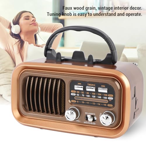 Radio Retro Portátil AM FM Jectse con Panel Solar miniatura 6