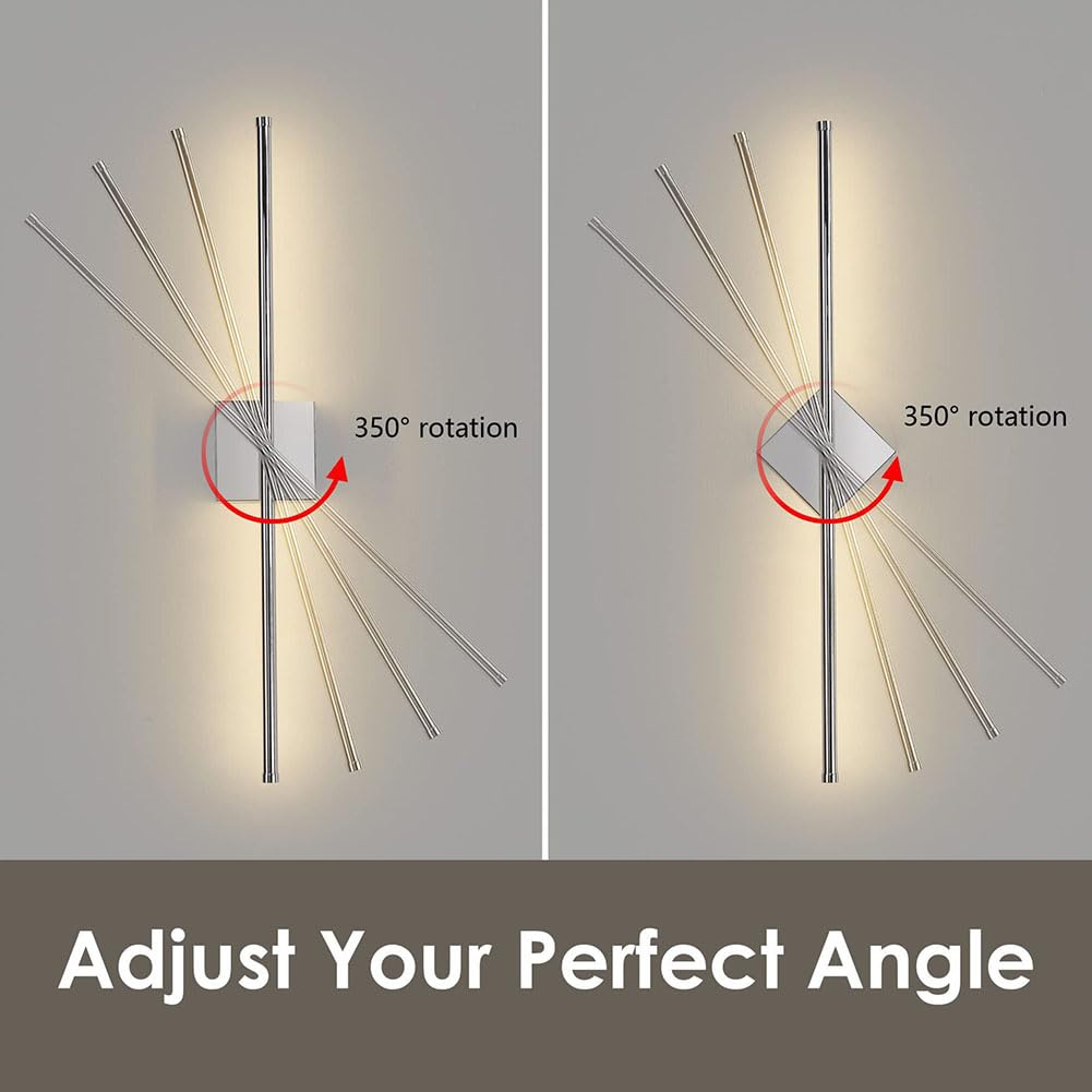 Lampada da Parete a LED Ricaricabile, Senza Fili con Telecomando, per Interni, dimmerabile, Lampada Lunga, Girevole, Specchio, Senza Alimentazione, Timer di Illuminazione, USB, lam