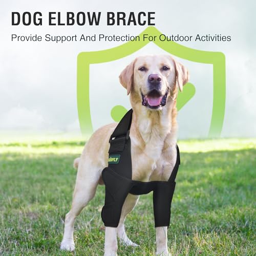Image of Dog Elbow Brace for Front Legs, Canine Elbow & Shoulder Support for Dysplasia, Arthritis & Pressure Sores, Dog Elbow Pads for Recovery, Both Legs Size S