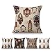 JWEK Set di 5 Fodere per Cuscino Maschera Tribale Africana Design del Fumetto Divano Federa da tiro Set di Cuscini per Sedia in Lino di Cotone Antico Modello Tribale Africano 45X45 cm