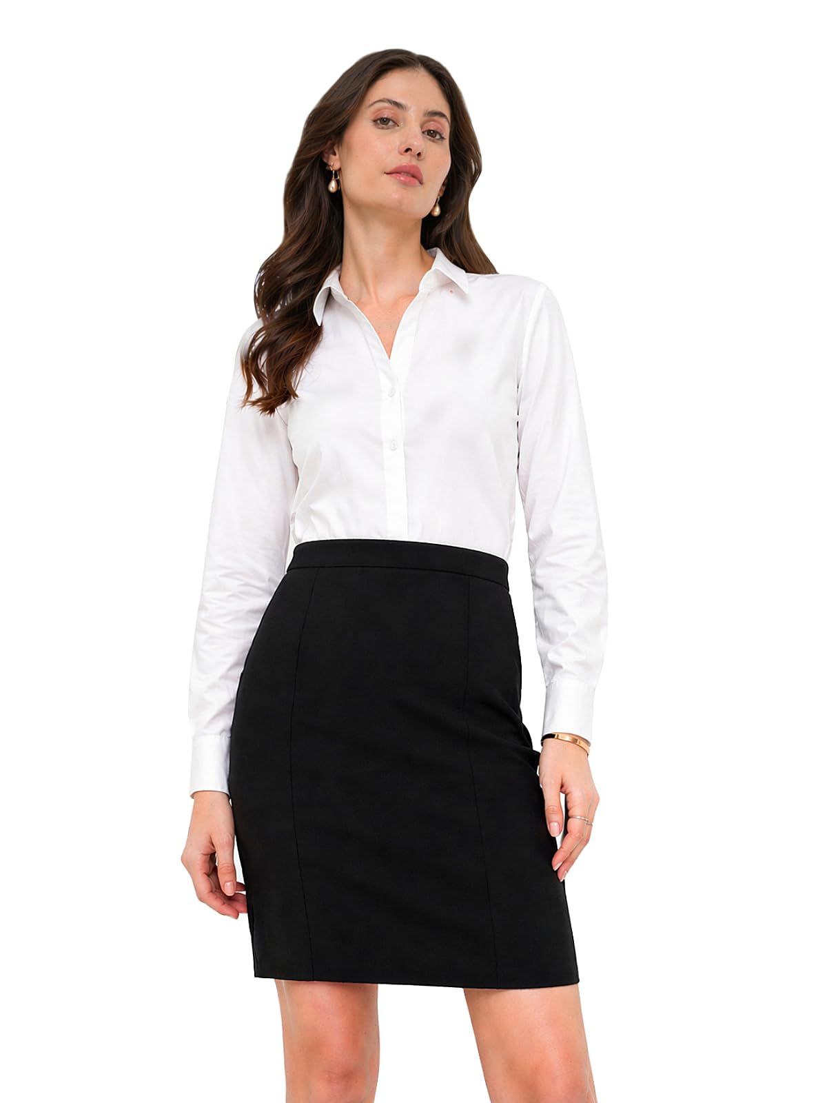 Martini Women Formal Skirt | Pencil | Office Wear | Stretchable | Elastic Waist | Tencel Fabric (Black, 28"-36", S-2XL)-picture-17