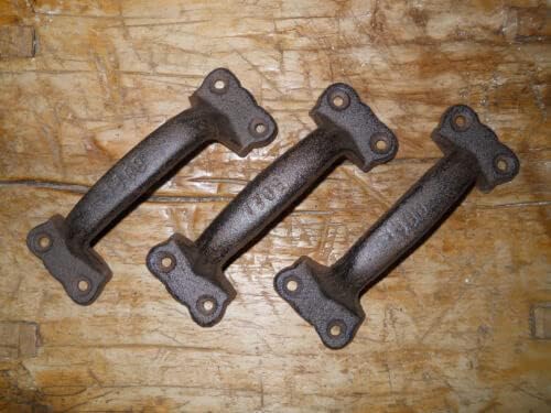 Vintage 4 Cast Iron Antique Style Rustic Barn Handle, Gate Pull, Shed/Door Handles