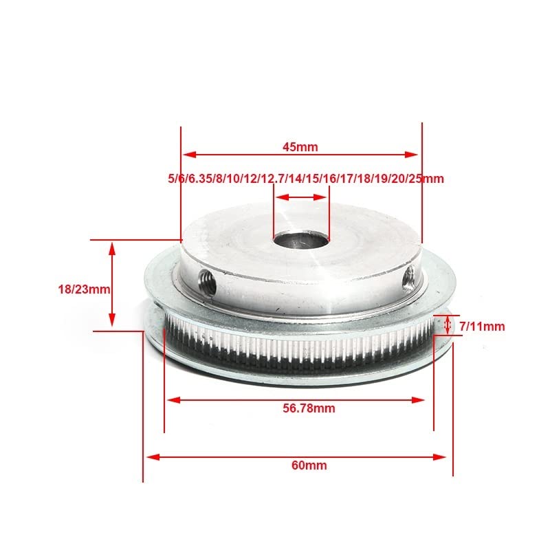 S2M-90T koło rozrządu stop aluminium S2M 90 zębów koło pasowe 6/8/10/20/25mm otwór 7mm/11mm szerokość paska zębate koło zębate(19mm,11mm)