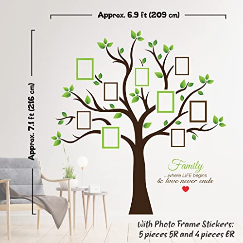 Timber Artbox Large Family Tree Wall Decal – Sweet Family Tree Photo Frames Collage Wall Decor For Living Room, Staircase & Hallway – Family Tree Picture Frame Vinyl Stickers With Quote #TOP5