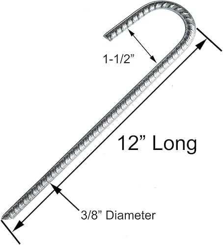 Miniatura 2 de Estacas de tierra para jardín grapas de acero para tienda de campaña de acero pinzas de barras de refuerzo de metal resistentes para paisajes
