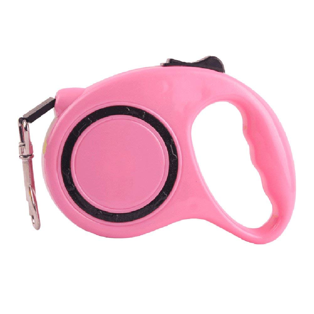 Guinzaglio per Cani Retrattile Automatico Premium 3M/5M in Nylon Resistente Estensibile Pet Walking Taglia s 3M Rosa
