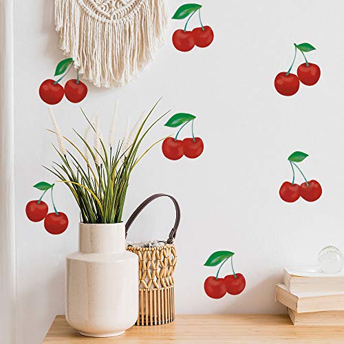 Tempaper Cherry Peel and Stick Wall Decals, red