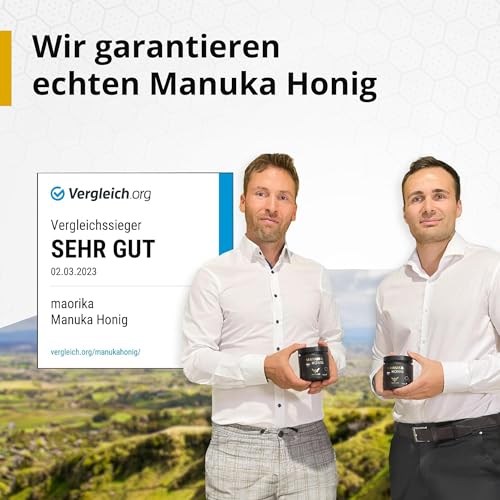 maorika - Manuka Honig 550 MGO + 250g im Glas (lichtundurchlässig, kein Plastik) - laborgeprüft, zertifiziert aus Neuseeland