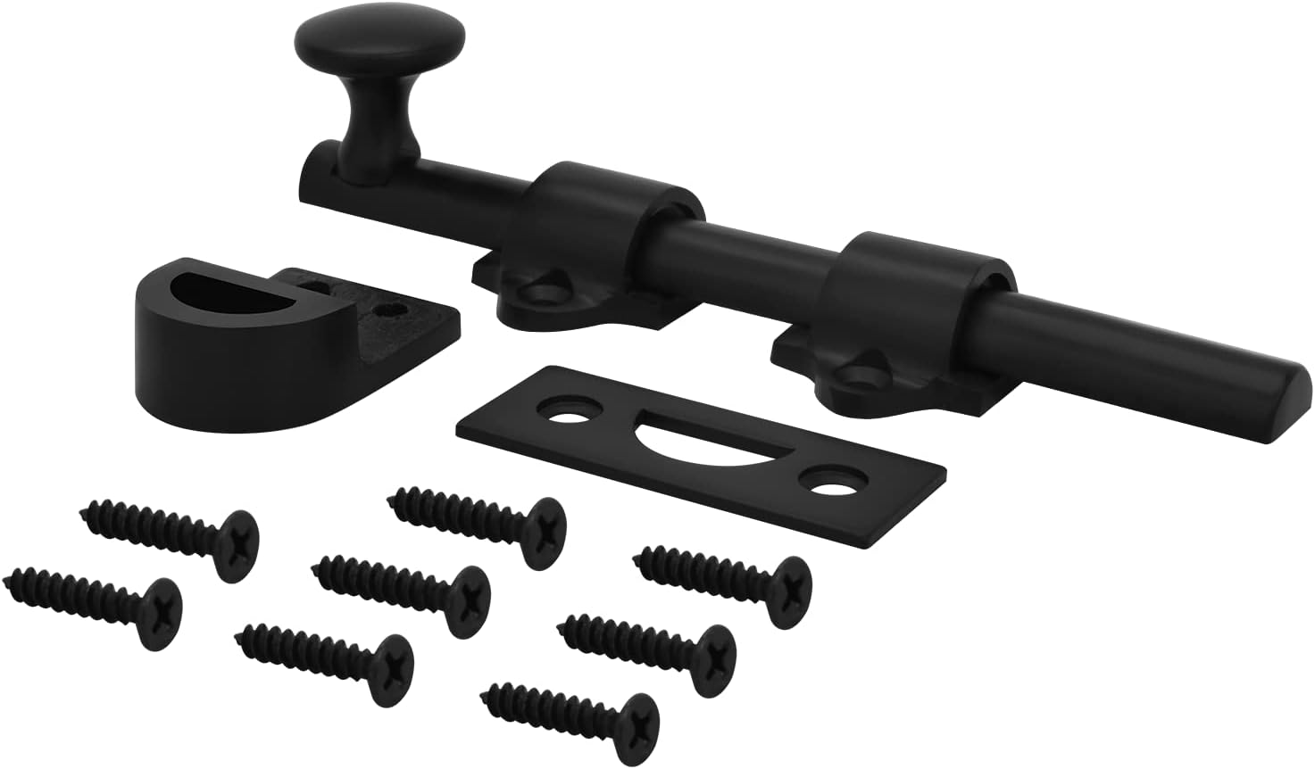 "Nuk3y Heavy Duty Solid Brass Dutch Door Surface Bolt (4"", Black)"
