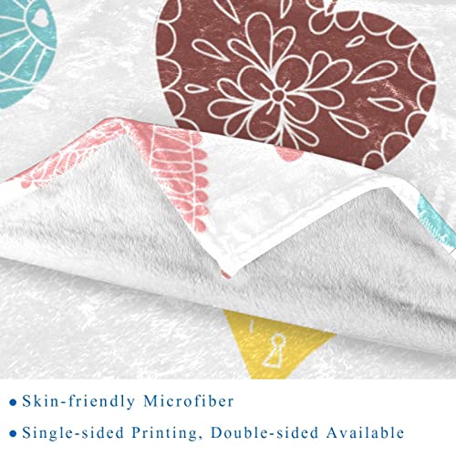 Couverture douce et confortable en polaire de microfibre supérieure, imprimé cœurs - 3