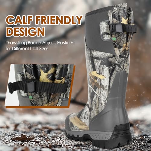 Kalkal Hunting Boots, Waterproof Anti-Slip Mens Rain Boots, Insulated Rubber Boots With 6Mm Neoprene thumb #3