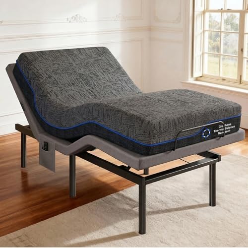 Marsail Twin XL Adjustable Bed Frame with Massage