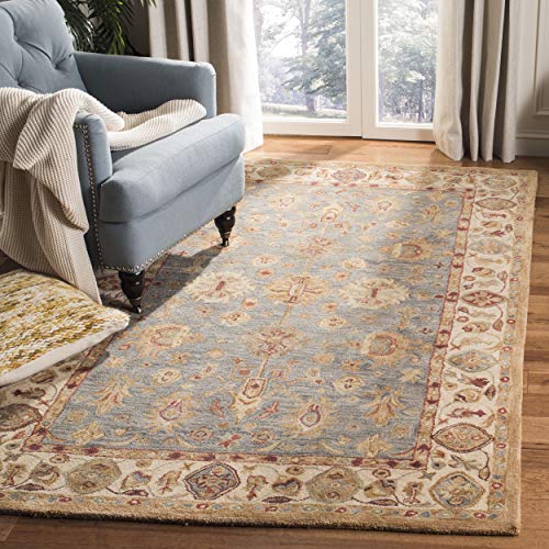 Safavieh Anatolia Collection AN547A Handmade Traditional Oriental Premium Wool Area Rug, 8' x 10', Blue / Ivory