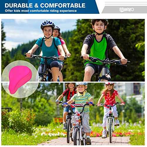 Winningo Kids Bike Seat Cushion, Anti-Slip Gel Child Bike Seat Cover Comfortable Adjustable Small Bicycle Saddle Pad For Child Indoor Outdoor Cycling,9 X 6In (Light Pink) #TOP1