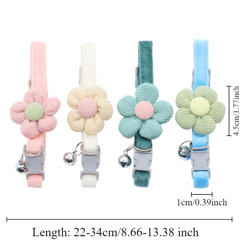Halsband mit Cartoon-Blume, für Hunde, stilvolle Glocken, Haustier-Halskette für kleine bis große Haustiere, Foto-Requisiten, Katzen, Halsschmuck