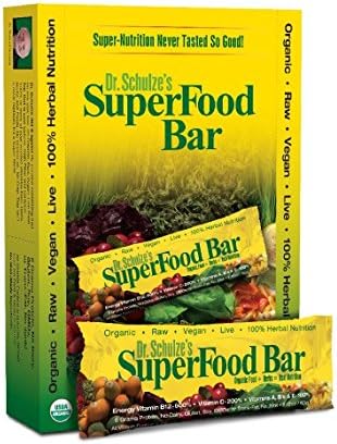 Dr. Schulze's Superfood Bar- Case of 12 Raw, Organic, Vegan (Original) 12-Pack / 2.12 oz. / 60g Each