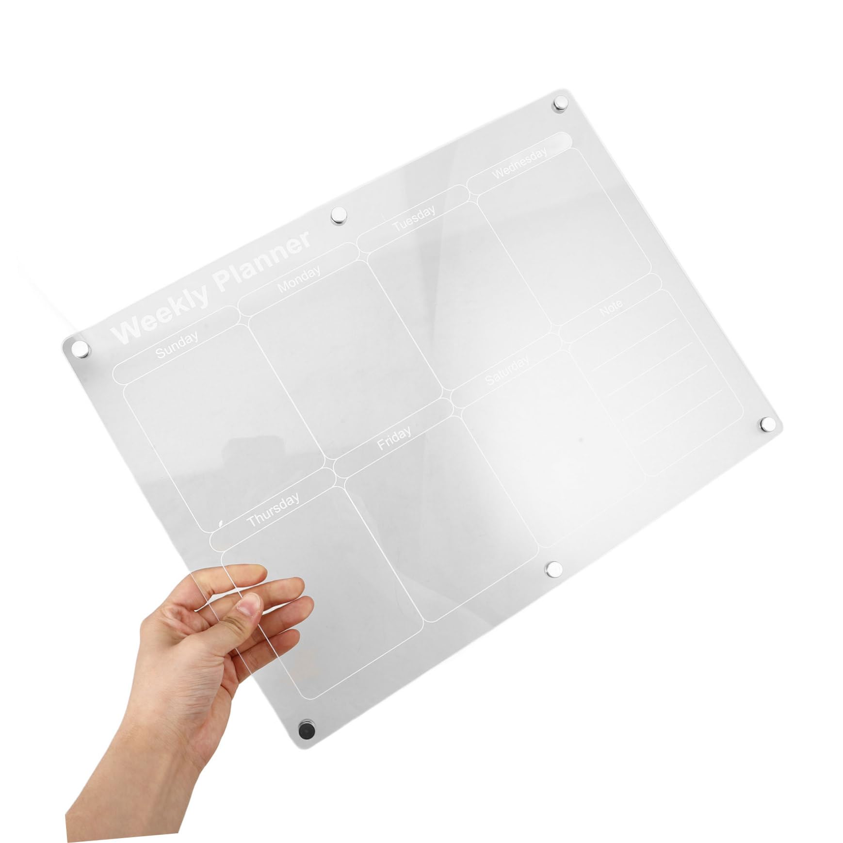 MAGICLULU Calendario Magnético Para Nevera Pizarra white Acrílica Calendario Mensual Para Nevera Para Planificar Tareas Cocina o Oficina