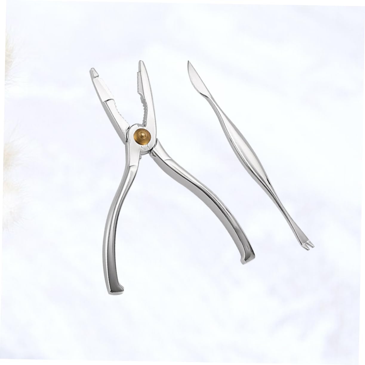 COLLBATH 2-Piece Stainless Steel Crab Tool Set Crab Claw Plier and Peeling Tool for Gourmets Sturdy Kitchen Gadgets for Home Use for Cracking and Eating