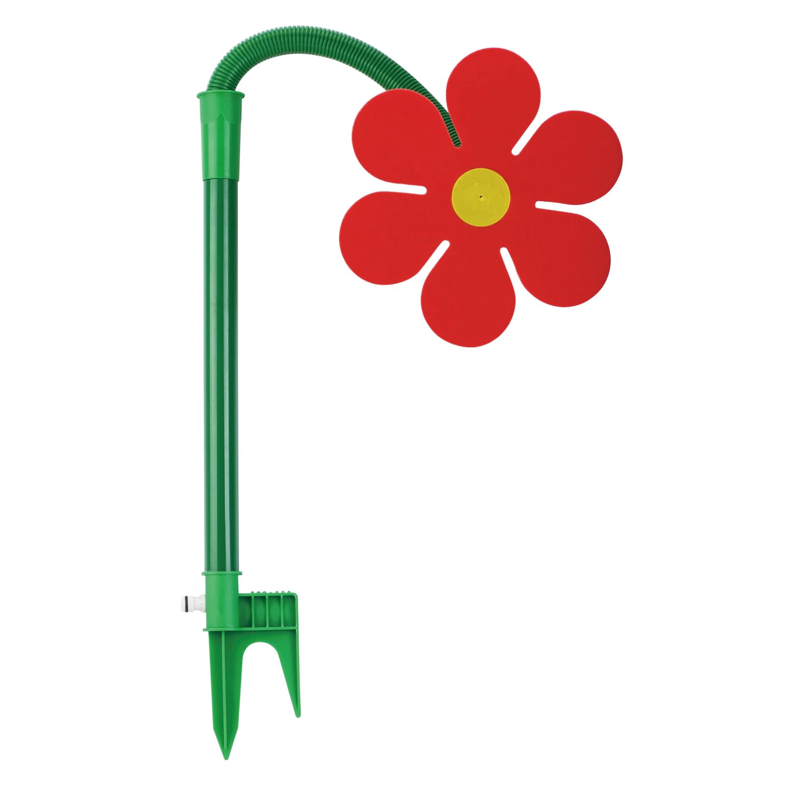 Getbstoop Red No Connector Crazy Daisy Sprinkler, 360° Rotating Dancing Flower Water Sprinklers, Garden Sprinkler Stake With Adapter, Sunflower Lawn Watering Sprinklers For Yard Watering Dogs Kids Playing