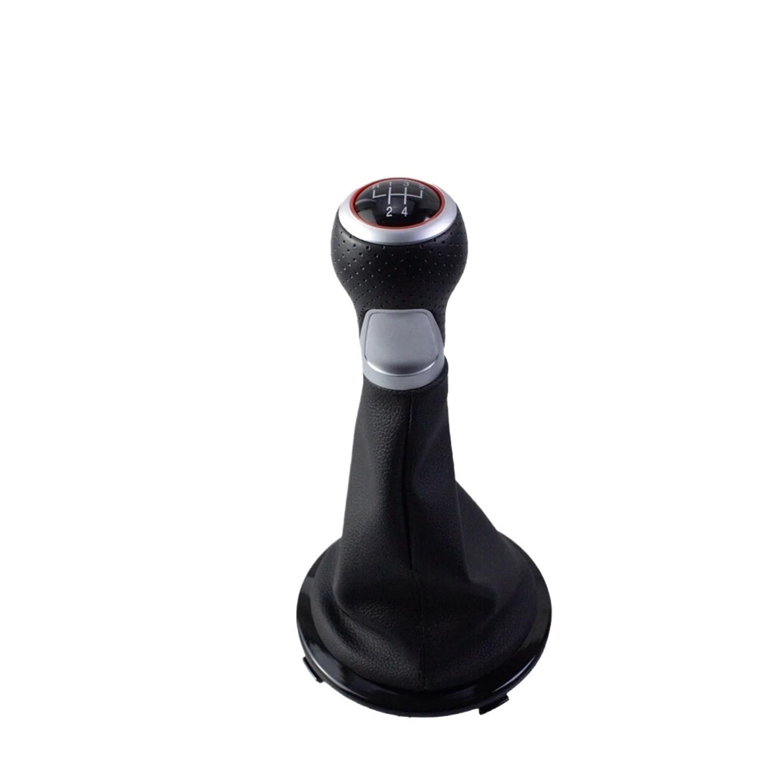 Grozzy Universal Shifter Handle 5speed Leather Gear Shift Knob Lever Stick Pen for Volkswagen for GOL G4 G5 Car Accessories Gaiter(A)