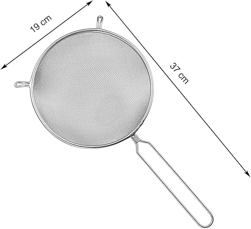 Miniatura 9 de Colador de té de malla fina, colador de malla fina con asa, cuchara de acero inoxidable de 8 pulgadas, colador de aceite de cocina, colador de