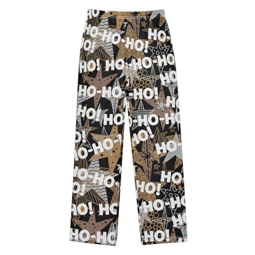 visesunny Boys Pants Ho-ho-ho Christmas Loose Jogger Pants Soft Elastic Trousers Long Bottoms with Pockets M