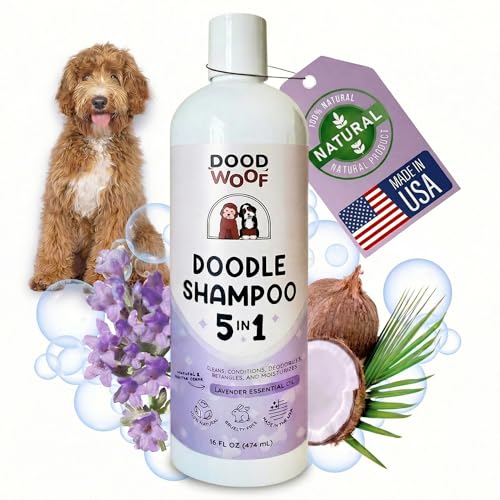 Dood Woof Dog Shampoo and Conditioner for Doodle - All Natural Dog Shampoo for Smelly Dogs, Sensitive Skin Pet Shampoo for Dogs, Goldendoodle, Doodles, Poodle, Puppy Shampoo and Conditioner - Dog Soap
