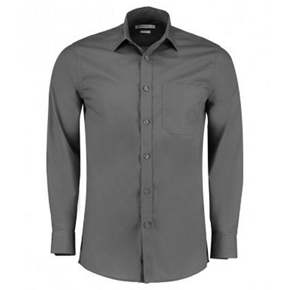 Kustom Kit Men's Graphite Long Sleeve Tailored Poplin Shirt (18.5) (Graphite) Size 18.5