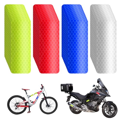 Image of Giantree 40 PCS Reflective Stickers, Warning Reflective Stickers, Safety Night Visibility Adhesive Waterproof Reflectives Tape Sticker for Vehicle Motorcycle Bicycle, 1.18 x 3.14 Inch