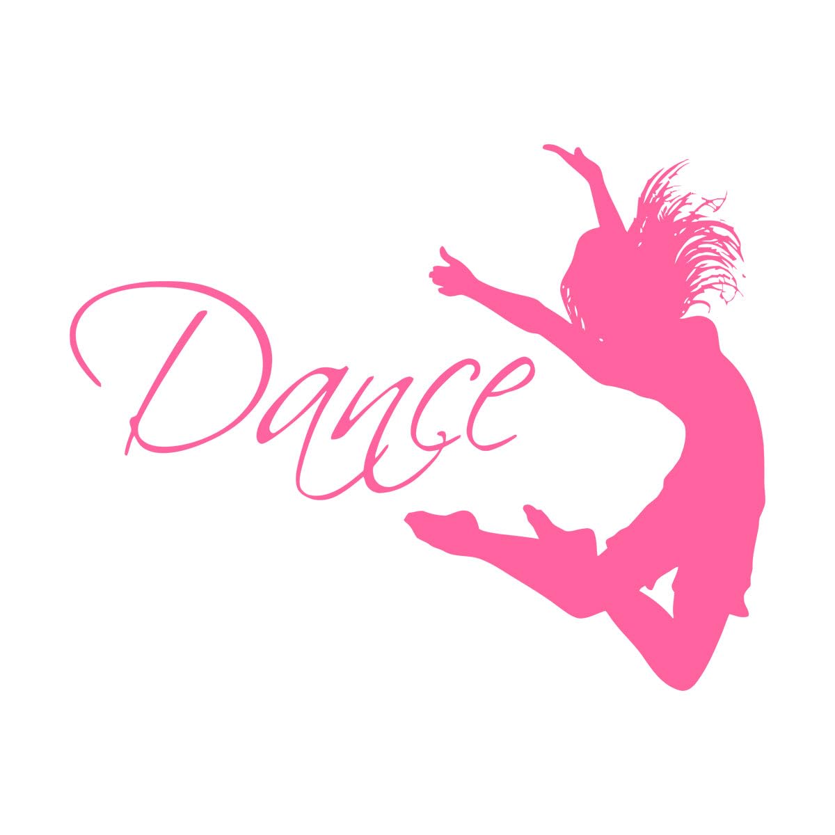 Dance Quote Wall Decals Living Room Home Decor Gymnastics Dancer Silhouette Vinyl Wall Sticker for Girls Bedroom Decoration Extra Large - 84x105cm