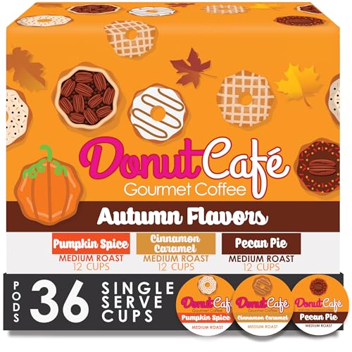 Image of Donut Cafe Single Serve Coffee Pods for Keurig K-Cup Brewers, Autumn Flavors, 36 Count