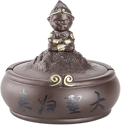 Amazon Co Jp 灰皿モンキーキングスタティックタバコ灰皿携帯用かわいい灰皿ホームシガー喫煙アッシュトレイアクセサリーホームデコレーション Color A 腕時計