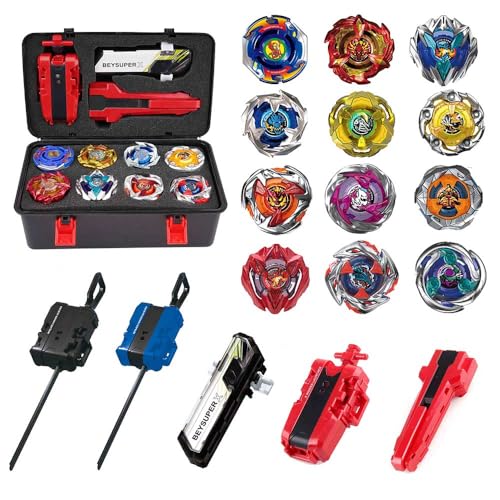 MUSTYBELT Bey Battling Top Burst Gyros Toy Set Toy Gift for Children Boys Ages 6 8 10 12+ Combat Battling Game 12 Burst Spinning Tops 3 Two Way...