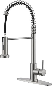 Kitchen Faucet with Pull Down Sprayer, Brushed Nickel, Sleek Classic Design for Effortless Cleaning