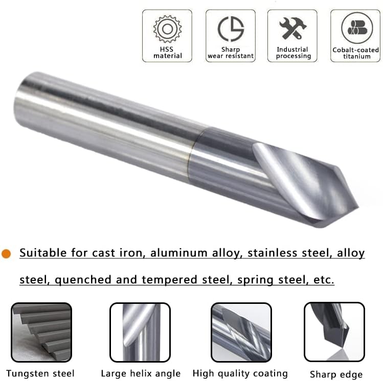 5個の面取りエンドミル CNC彫刻ビット、90度2~12mm面取りミルV Groove Center Bit CNC木材/合金鋼のた
