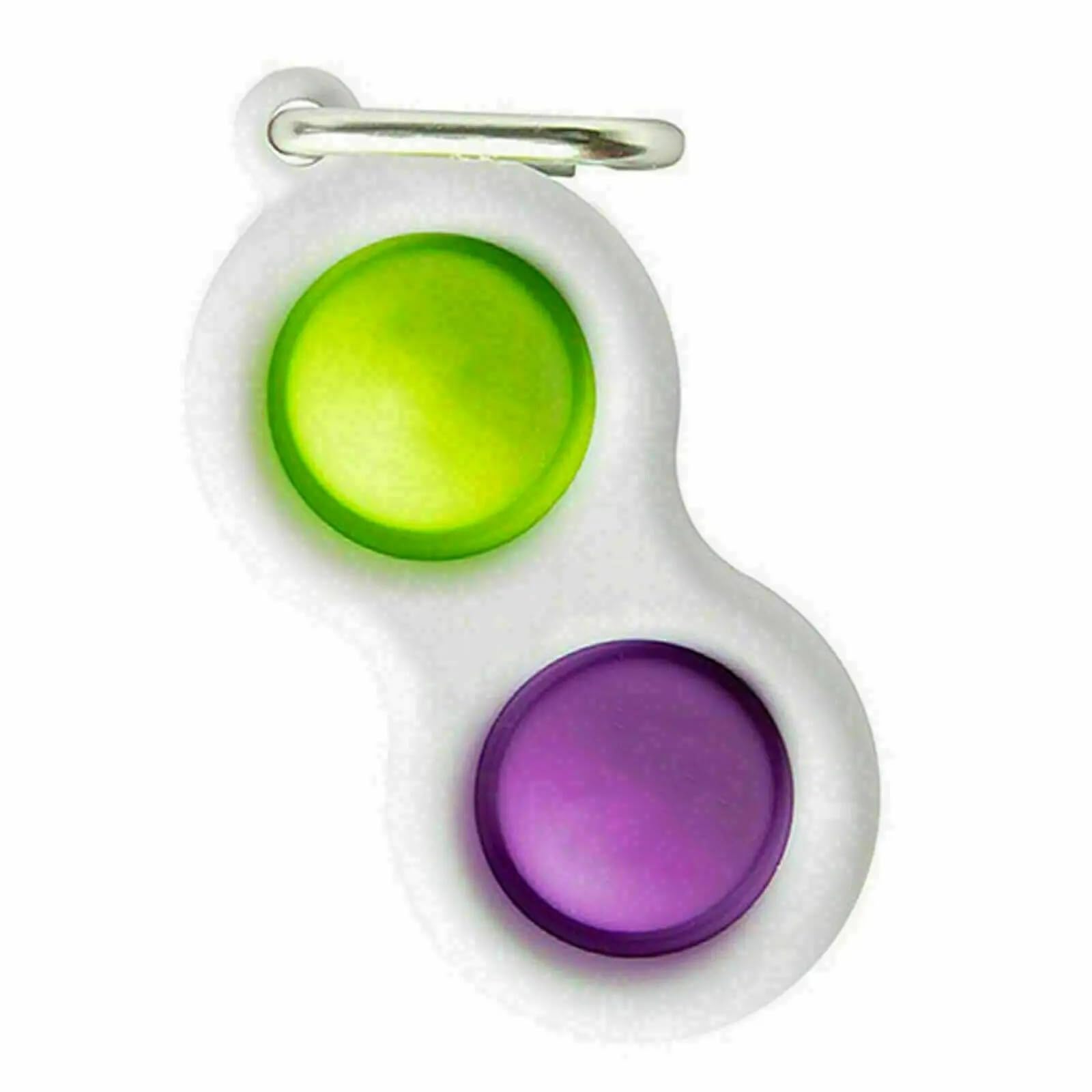 Kids Push-Pop Bubble Dimple Fidget Keyring Toy – Silent Sensory Toy for Autism, ADHD & Special Needs, Classroom, Adults & Children (PURPLE&GREEN)