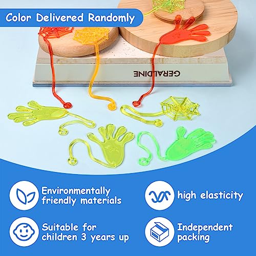 Ainiv 30Pcs Novelty Sticky Stretchy Toys Set, 15PCS Sticky Spider Web + 15PCS Sticky Hands - Image 3