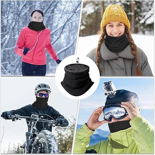 BSITSSS Schlauchschal, Multifunktionstuch Winter, Loop Schal Herren Schal Herren Damen Winter Halstuch Halswärmer Gesichtsschal Warm Dick Loopschal Nackenwärmer Sport Motorrad Fahrrad Unisex(Schwarz)