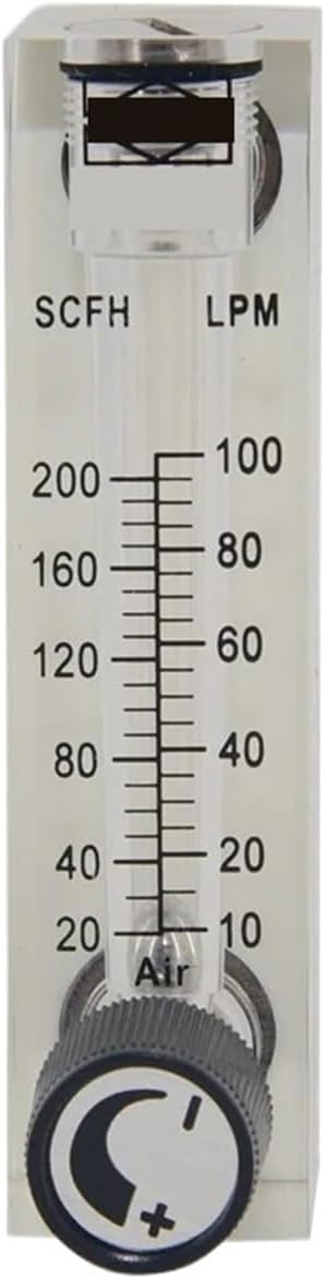 LZM-6T 10-100LPM/20-200SCFH Panel Type Acrylic flowmeter(Flow Meter) with Adjust Valve bass Fitting Female G1/4" Male M18*1.5