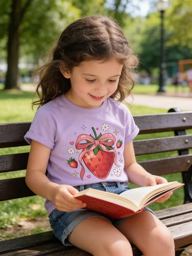 Image of Funnycokid Little Girls T Shirt for Toddler 3-7 Years Kids Tee Graphic Short Sleeve Clothes Tops