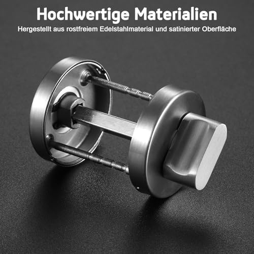 Zocipro WC Rosette mit Belegtanzeige, Badezimmer Schloss mit Drehknopf, WC Schloss Drehriegel, Edelstahl Rosetten Set für Bad & WC, Zubehör für Toilettentüren mit Rot und Grün Besetzt-Anzeige