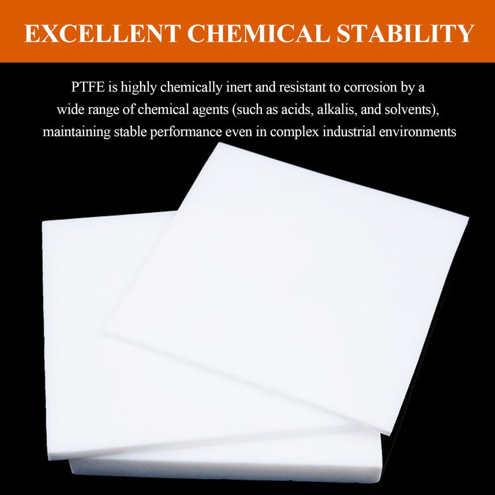 Blocco di Teflon Bianco 100×100 Mm, Lastra Quadrata in PTFE con Spessore 60-100 Mm Adatta per Applicazioni in Officine di Lavorazione Meccanica,100×100×70mm