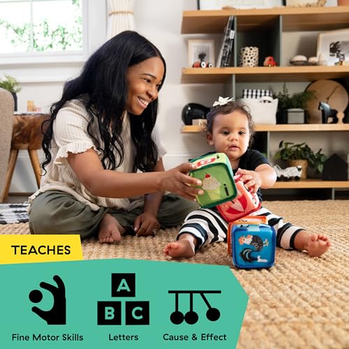 Baby Einstein Alpha Stacks Baby Learning Blocks, Soft, Multisensory Stacking Toys with Letters A-Z, Animals, Colors & Textures, Set of 4, Ages 3 Months+ - Image 6